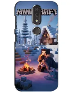 Чехол для Nokia 4.2 с картинкой «Зимний Minecraft»