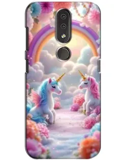 Чохол для Nokia 4.2 з картинкою «Веселка і єдинороги»