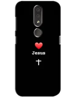 Чехол для Nokia 4.2 с картинкой «Сердце - Jesus»