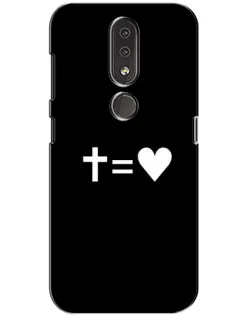 Чехол для Nokia 4.2 с картинкой «Крест и Сердце»