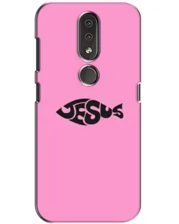Чехол для Nokia 4.2 с картинкой «Розовый символ  Jesus»