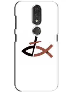 Чехол для Nokia 4.2 с картинкой «Рыба и крест»