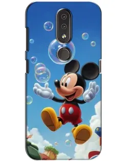 Чехол для Nokia 4.2 с картинкой «Mickey и мыльные пузыри»
