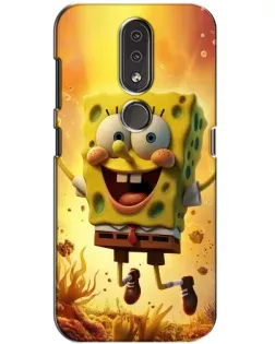 Чехол для Nokia 4.2 с картинкой «Губка Боб прыгает»