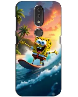 Чехол для Nokia 4.2 с картинкой «Губка Боб серфингист»