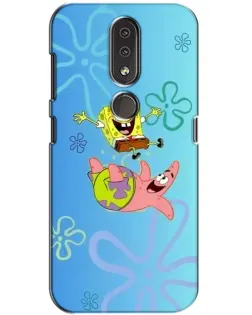 Чехол для Nokia 4.2 с картинкой «Спанч Боб и Патрик»