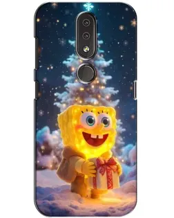 Чехол для Nokia 4.2 с картинкой «Рождественский Спанч Боб»