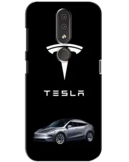 Чехол для Nokia 4.2 с картинкой «Tesla Model Y»