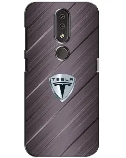 Чехол для Nokia 4.2 с картинкой «Металлическая текстура Tesla»