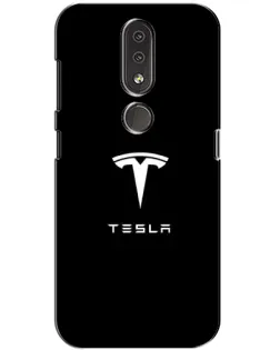 Чехол для Nokia 4.2 с картинкой «Tesla White Logo»