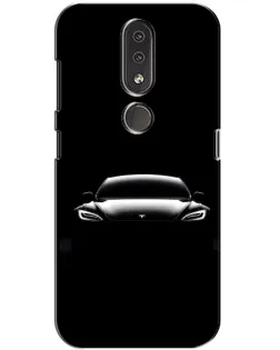 Чехол для Nokia 4.2 с картинкой «Фары Tesla Night»