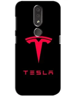 Чехол для Nokia 4.2 с картинкой «Tesla Red Logo»