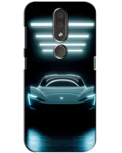 Чехол для Nokia 4.2 с картинкой «Tesla в неоне»