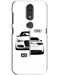 Чехол для Nokia 4.2 с картинкой «Audi — контрастный дизайн»