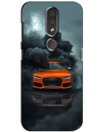 Чехол для Nokia 4.2 с картинкой «Audi в облаках дыма»