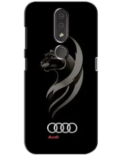 Чехол для Nokia 4.2 с картинкой «Графика — пантера и Audi»