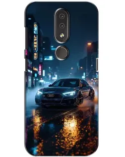 Чехол для Nokia 4.2 с картинкой «Ночной город и Audi»