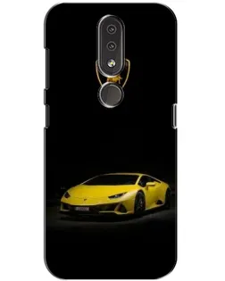 Чехол для Nokia 4.2 с картинкой «Lamborghini желтый акцент»