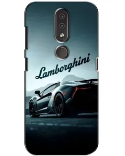Чехол для Nokia 4.2 с картинкой «Классическая надпись Lamborghini»