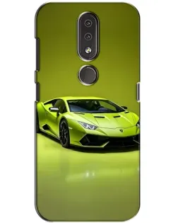 Чехол для Nokia 4.2 с картинкой «Салатовый Lamborghini Huracan»
