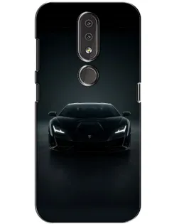 Чехол для Nokia 4.2 с картинкой «Черный Lamborghini Aventador»