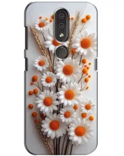 Чехол для Nokia 4.2 с картинкой «Белые сухоцветы»