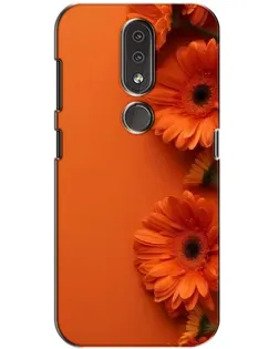 Чехол для Nokia 4.2 с картинкой «Оранжевые герберы»
