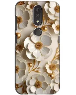 Чехол для Nokia 4.2 с картинкой «Белие бумажние  цвети»