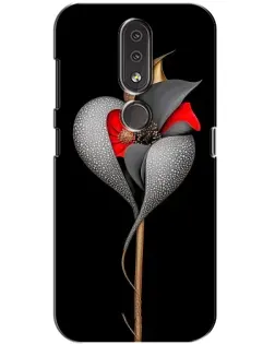 Чехол для Nokia 4.2 с картинкой «Серебряный фантазийный цветок»