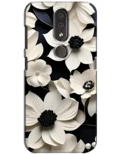 Чехол для Nokia 4.2 с картинкой «Объемные белые цветы»
