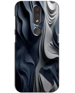 Чехол для Nokia 4.2 с картинкой «Объемные синие складки»