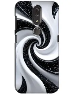 Чехол для Nokia 4.2 с картинкой «Черно-белая спираль»