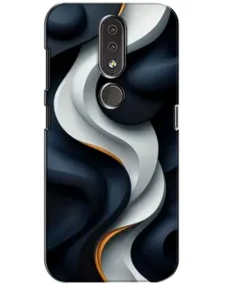 Чехол для Nokia 4.2 с картинкой «Объемные черно-белые ленты»