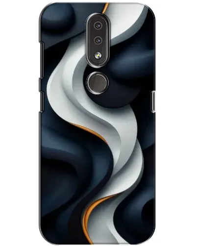 Чехол для Nokia 4.2 с картинкой «Объемные черно-белые ленты» Чехол для Nokia 4.2 с картинкой «Объемные черно-белые ленты»