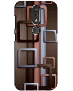 Чехол для Nokia 4.2 с картинкой «Коричневые объемные квадраты»