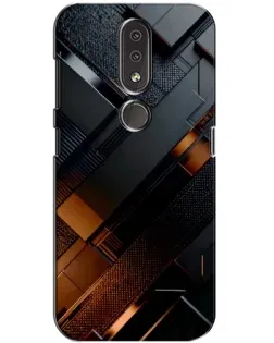 Чехол для Nokia 4.2 с картинкой «Черные геометрические блоки»