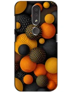 Чехол для Nokia 4.2 с картинкой «Объемные оранжевые сферы»