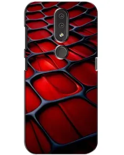 Чехол для Nokia 4.2 с картинкой «Красная глянцевая сетка»