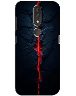 Чехол для Nokia 4.2 с картинкой «Kрасная лавовая трещина»