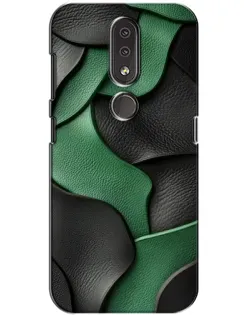 Чехол для Nokia 4.2 с картинкой «Зеленые кожаные волны»