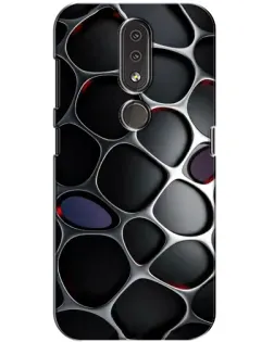 Чехол для Nokia 4.2 с картинкой «Объемная темная решетка»