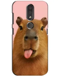Чехол для Nokia 4.2 с картинкой «Капибара с языком»