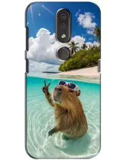 Чехол для Nokia 4.2 с картинкой «Капибара на море»