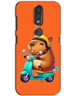 Чехол для Nokia 4.2 с картинкой «Капибара на скутере»