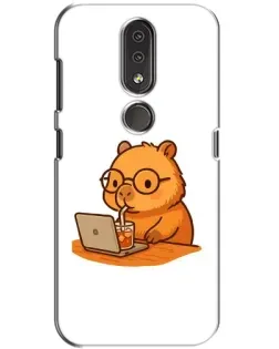 Чехол для Nokia 4.2 с картинкой «Капибара с ноутбуком»