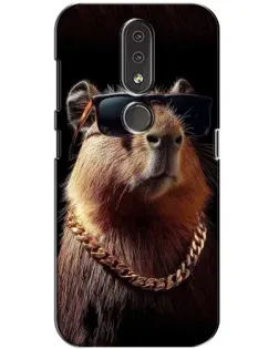 Чехол для Nokia 4.2 с картинкой «Капибара золотая цепь»
