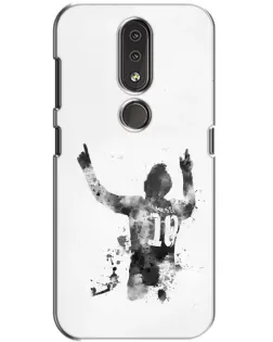 Чехол для Nokia 4.2 с картинкой «Черно-белый силуэт Месси» Чехол для Nokia 4.2 с картинкой «Черно-белый силуэт Месси»
