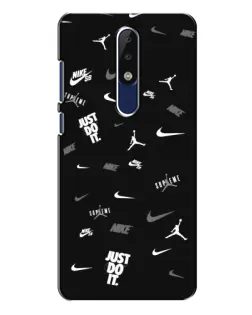 Чехол для Nokia 5.1 Plus (X5) с картинкой «Nike Black Pattern» Чехол для Nokia 5.1 Plus (X5) с картинкой «Nike Black Pattern»