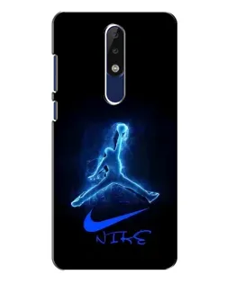 Чехол для Nokia 5.1 Plus (X5) с картинкой «Jordan Neon Blue» Чехол для Nokia 5.1 Plus (X5) с картинкой «Jordan Neon Blue»