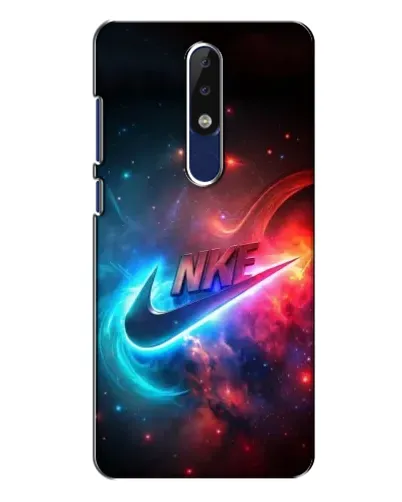 Чехол для Nokia 5.1 Plus (X5) с картинкой «Огненный логотип Nike»